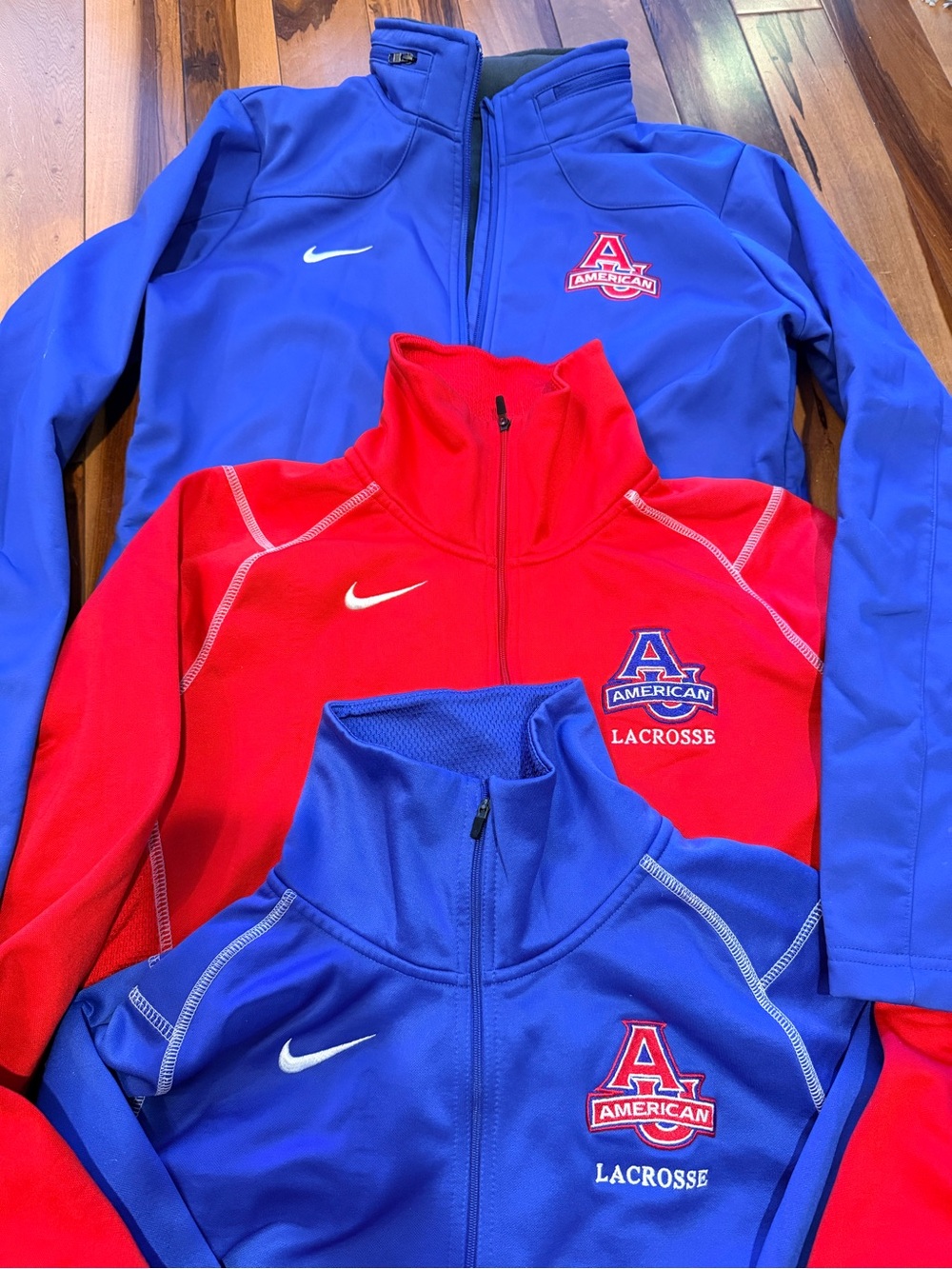 Nike Red & Royal Blue Lacrosse Team Zip Jackets
